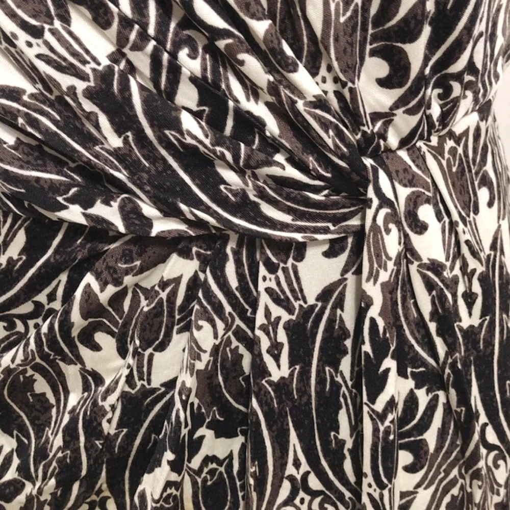 Tory Burch 100% Silk Floral Print Draped Ruched Sleeveless Dress S Elegant Glam